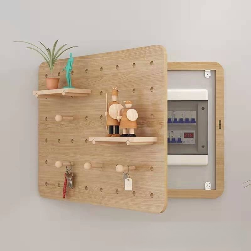 Woodworking Zone - Solid Wood Pegboard Electrical Box Cover