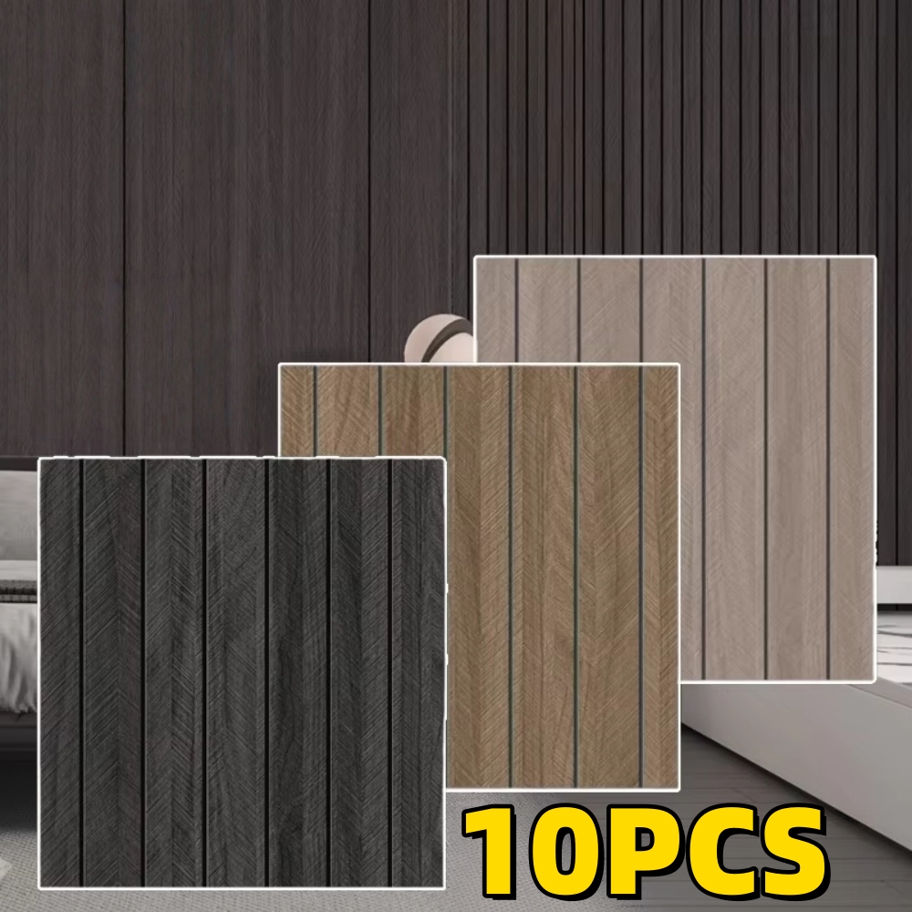 Woodworking Zone - 10PCS Wood Grain Wall Panels, Self-Adhesive